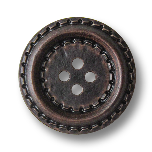 www.knopfparadies.de - 5941db - Dunkelbraune Vierlochknöpfe fast wie echte Lederknöpfe