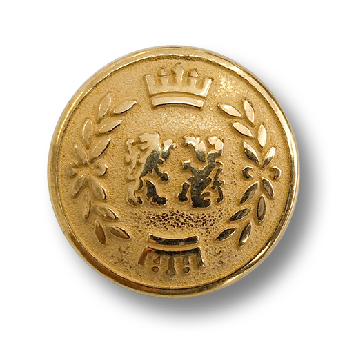 Goldfarbener Blazer Knopf mit Löwe, Krone und Lorbeer