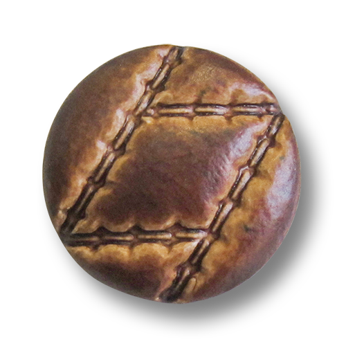 www.knopfparadies.de - 6005br - Braune Kunststoffknöpfe fast wie aus Leder