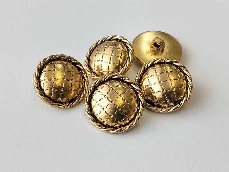 www.knopfparadies.de - 1278ag - Altgoldfarbene Kunststoffknöpfe