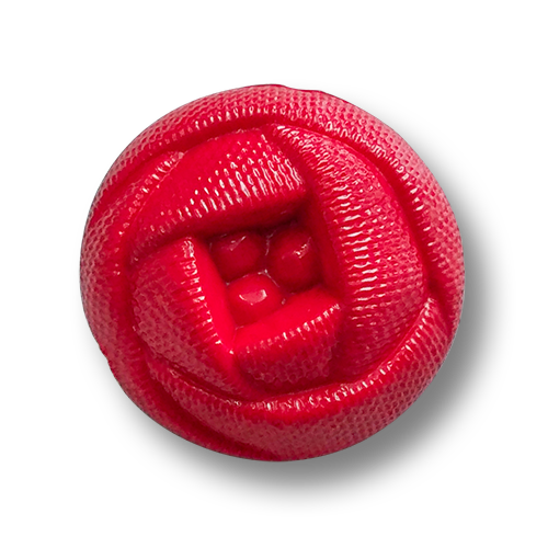 www.knopfparadies.de - 4728ro - Knallrote Kunststoffknöpfe, fast wie kleine Rosen