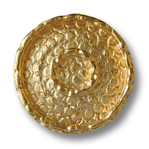 www.Knopfparadies.de - 5878go - Extravagante große goldene Metallknöpfe mit Öse