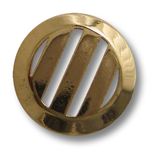 www.Knopfparadies.de - 4216go - Metallknöpfe mit Streifen Durchbruch