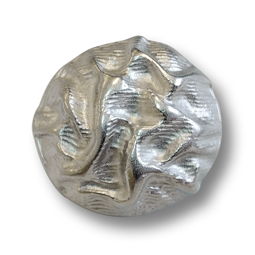 www.knopfparadies.de - 4553si - Silberfarbene Metallknöpfe, fast wie drapierter Stoff