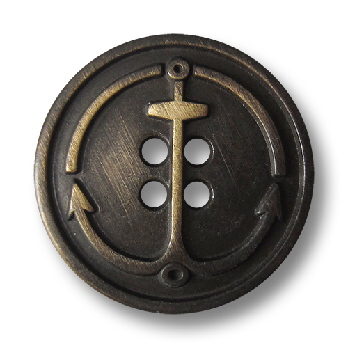 www.Knopfparadies.de - 5408am - Maritime Ankerknöpfe aus Metall in Altmessing