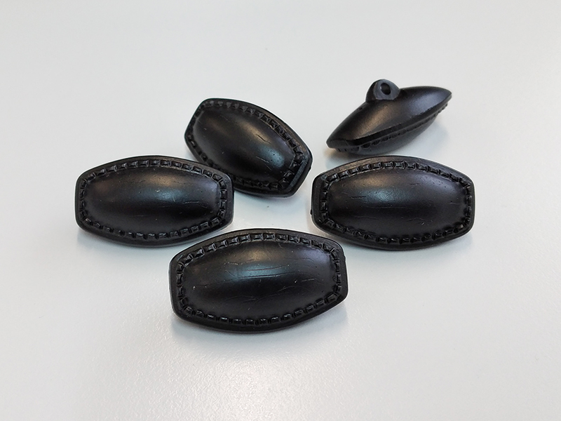 www.knopfparadies.de - 6196sc - Schwarze Knebelknöpfe aus Kunststoff - B-WARE