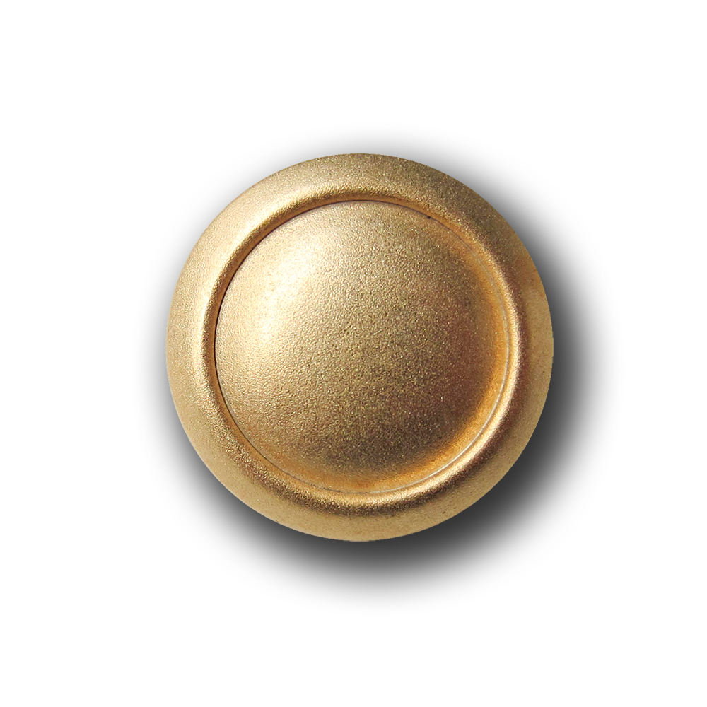 Leichter matt goldfb. Metallblech Knopf in Antik Optik