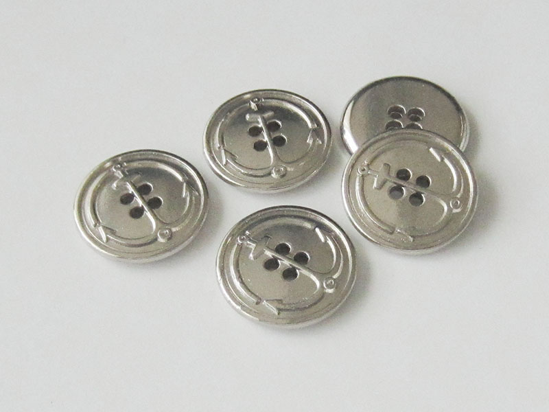 www.knopfparadies.de - 5804sg - Schwere Metallknöpfe mit maritimend Motiv: Anker