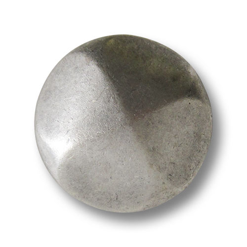 Schwerer matt altsilberfb. facettierter Metall Ösen Knopf in Vintage Optik