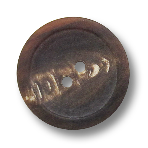 www.knopfparadies.de - 5982mm - Matt braune Zweilochknöpfe aus echtem Büffelhorn