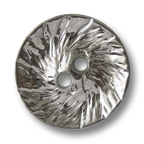 www.Knopfparadies.de - 1625si - Originelle silberfarbene Zweiloch Metallknöpfe mit strukturierter Oberfläche