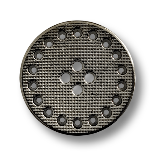 www.knopfparadies.de - 4600ch - Chromfarbene, flache Vierlochknöpfe aus Metall - B-WARE!