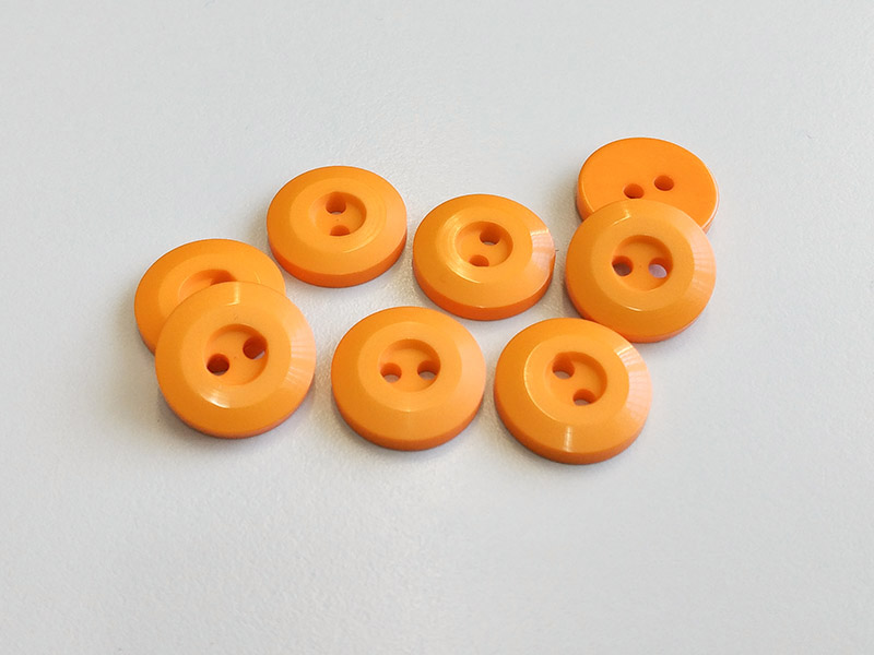 www.knopfparadies.de - 6098or - Sommerliche Kunststoffknöpfe in knalligem Orange