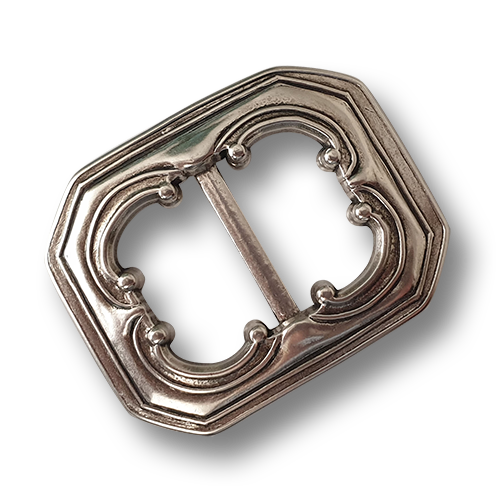 www.knopfparadies.de - 2152si - Gürtelschnallen in altsilber, barocker Stil