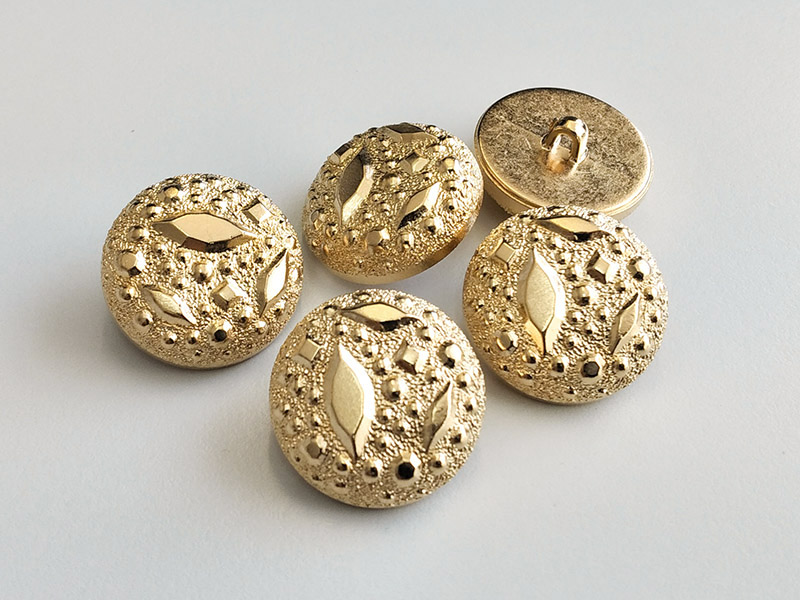 www.knopfparadies.de - 6375go - Goldfarben funkelnde Kunststoffknöpfe