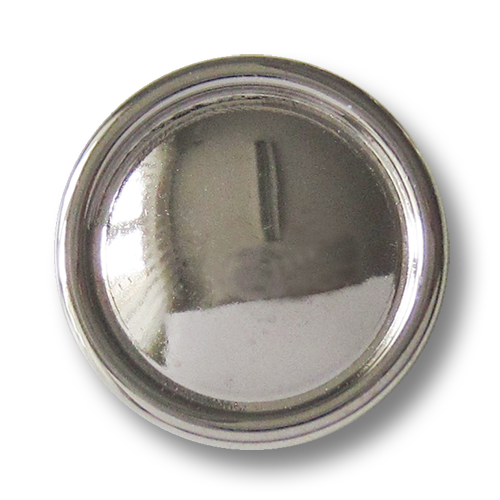 www.Knopfparadies.de - 3102si - Leichte glänzend silberfarbene Ösen Kunststoffknöpfe in Metall Optik