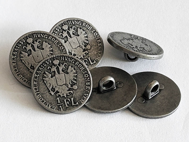 Trachtenknöpfe - Replik alter Silber-Münzknöpfe - 1/4 Florin