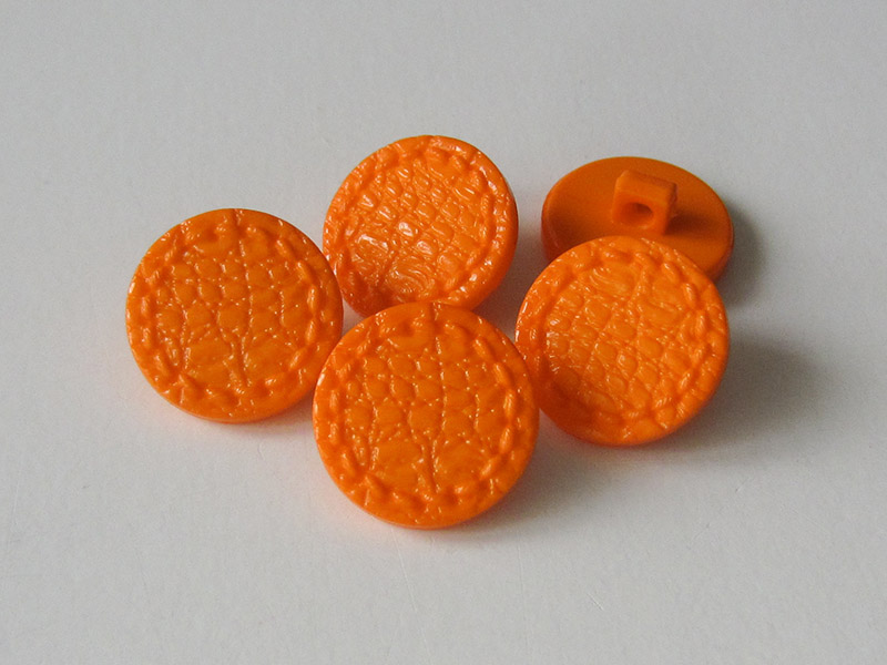 www.knopdparadies.de - 1680or - Orangefarbene Kunststoffknöpfe fast wie aus Leder