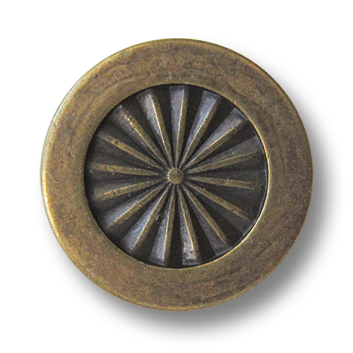www.Knopfparadies.de - 5945am - Elegante Ösenknöpfe aus Metall in Altmessing mit Vintage-Effekt