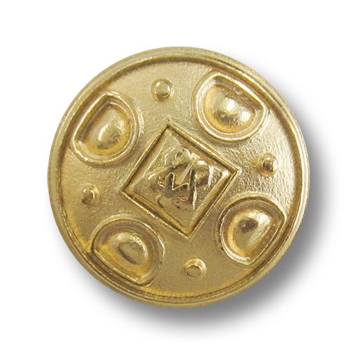 Eleganter Metallknopf mit Öse in matt Goldfarben