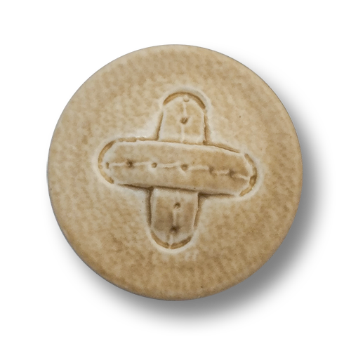 www.knopfparadies.de - 6921hb - Beige Kunststoffknöpfe, fast wie Lederknöpfe