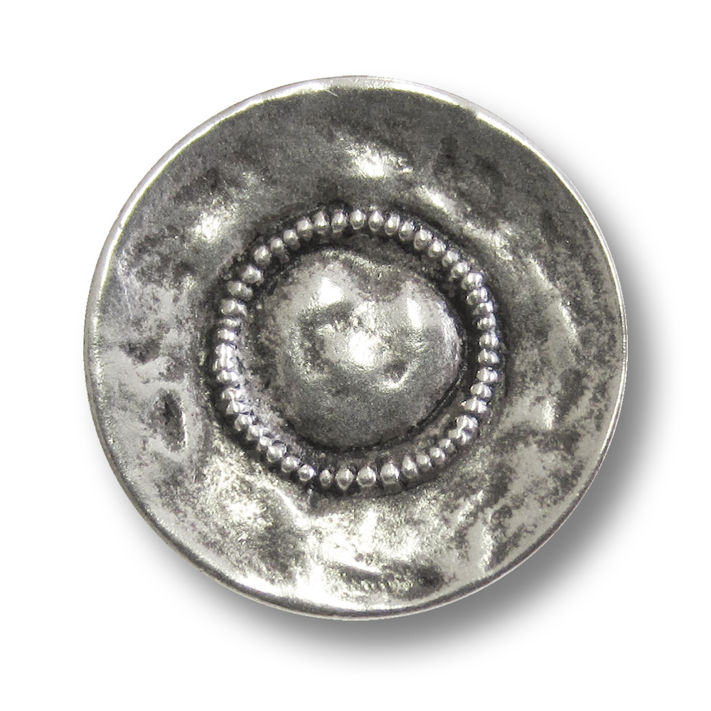 Metall Ösen Knopf in antiker Altsilber Optik mit Herz