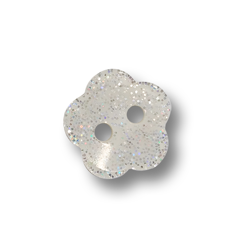 www.knopfparadies.de - 4548gl - Kleine glitzernde Kunststoffknöpfe in Form von Blumen
