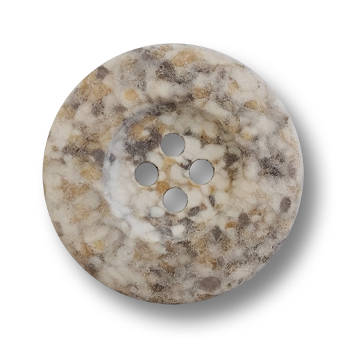 www.knopfparadies.de - 6607be - Beige-Braune Vierlochknöpfe aus gepresster Baumwollfaser / Eco Velvet