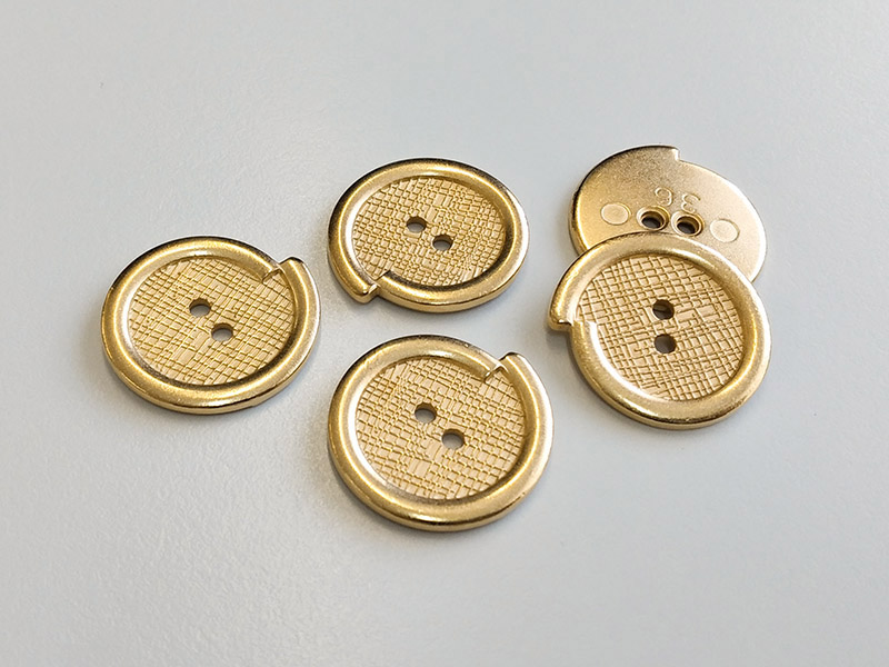 www.knopfparadies.de - 4496si - Matt goldfarbene Metallknöpfe - günstigere B-WARE