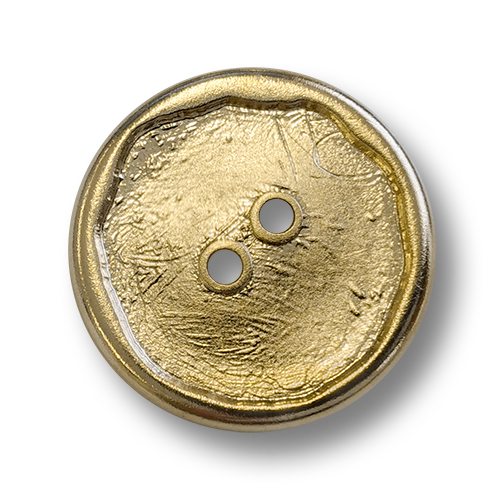 www.knopfparadies.de - 4508go - Glänzend goldfarbene Kunststoffknöpfe mit zwei Löchern