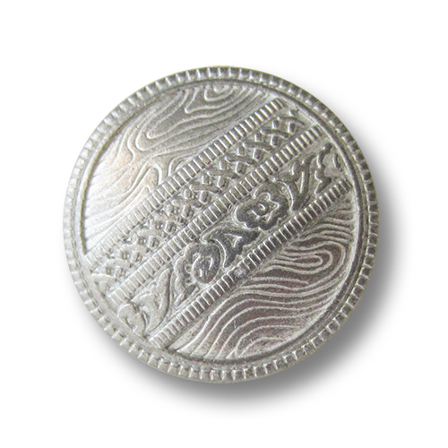 Zinnfarbener Metallknopf mit Fantasiemuster