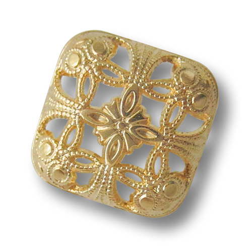www.Knopfparadies.de - 5958go - Edle Durchbruchknöpfe aus Metall in Gold