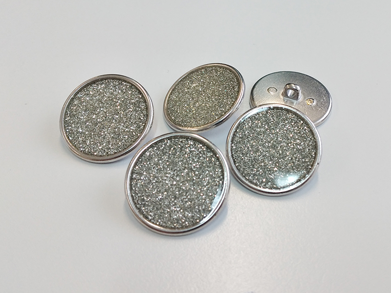 www.knopfparadies.de - 4475si - Wunderschön glitzernde Metallknöpfe