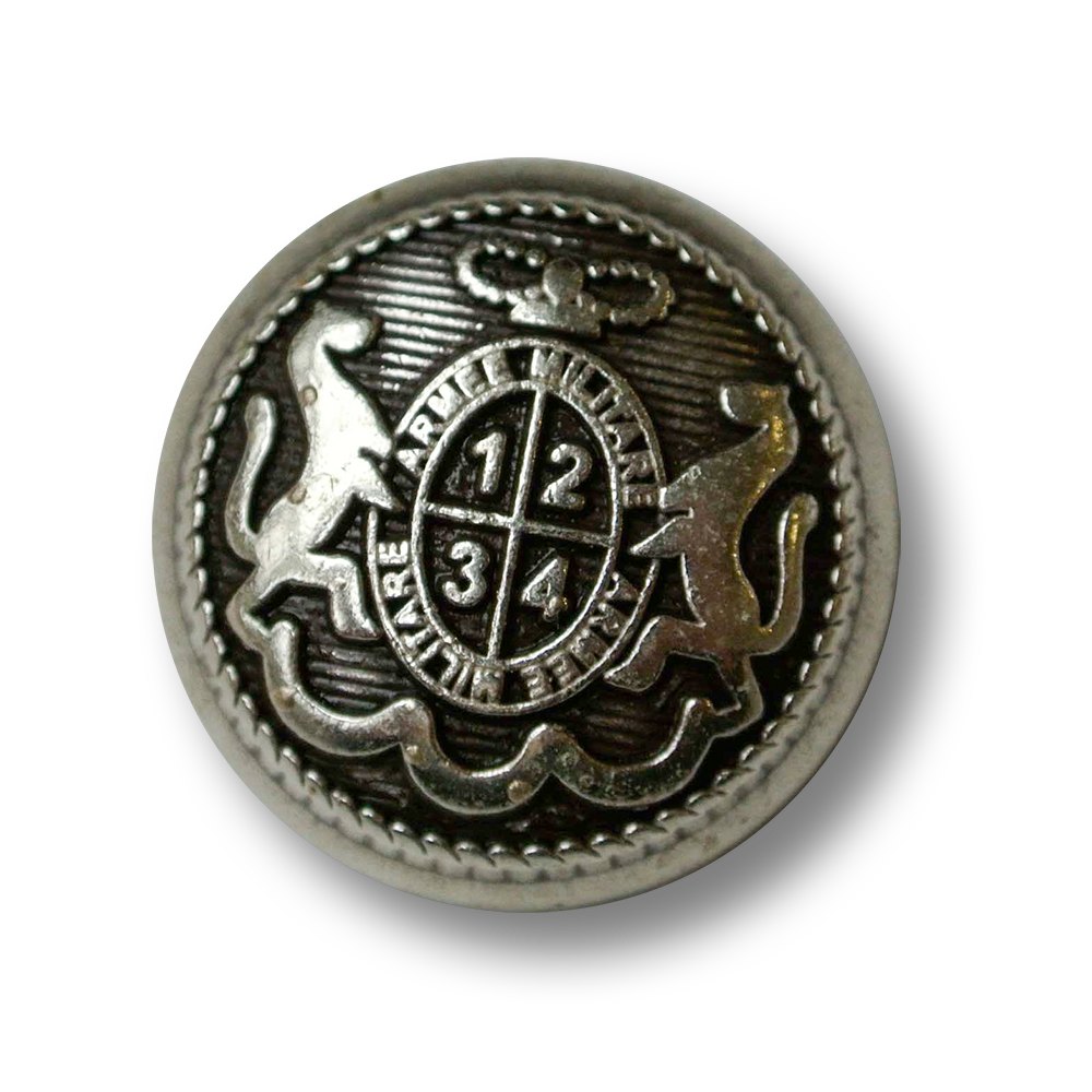 Feudaler altsilberfarbener Wappen Metall Knopf