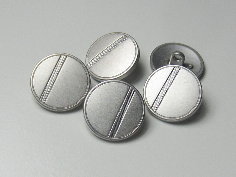 www.knopfparadies.de - 1504sm - Matt silberne Ösen Metallknöpfe mit Zierband