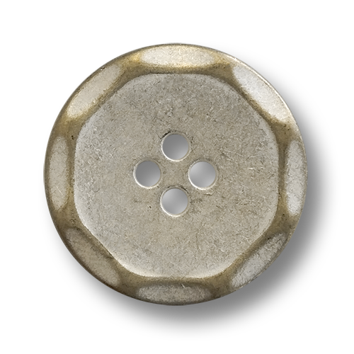 www.knopfparadies.de - 6515ms - Messingfarbene Metallknöpfe mit vier Löchern