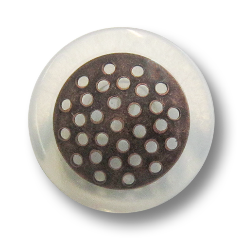 www.Knopfparadies.de - 3155bt - Originelle Ösenknöpfe aus Kunststoff & Metall in Transparent & Kupfer
