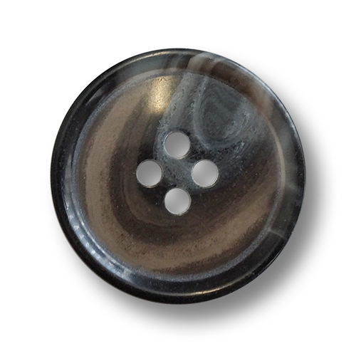 www.knopfparadies.de - 5293gr - Zeitlose Kunststoffknöpfe in elegantem Büffelhornlook