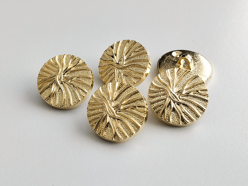 www.knopfparadies.de - 6289go - Leichte, glänzend goldfarbene Kunststoffknöpfe