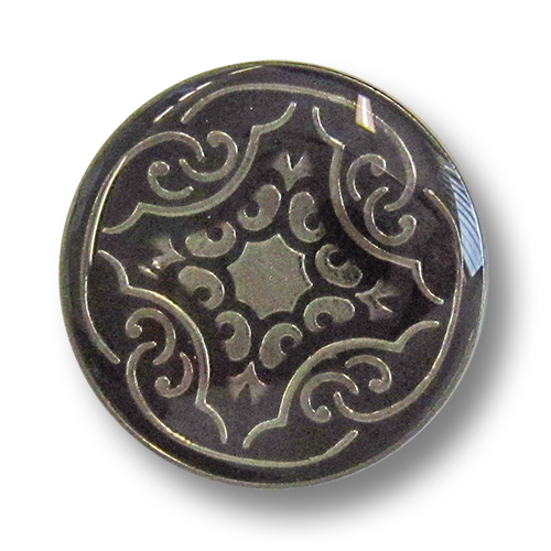 www.knopfparadies.de - 3277br - Schwere Metallknöpfe mit nostalgischem Muster