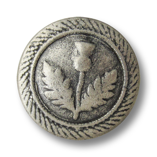www.knopfparadies.de - j042as - Bezaubernde Trachtenknöpfe mit Motiv: Distel