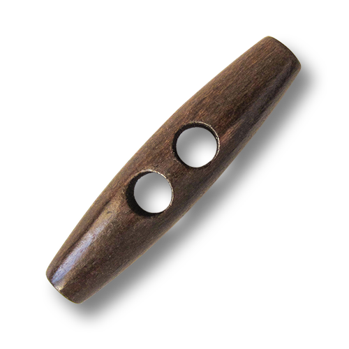 www.knopfparadies.de - 2090ho - Dunkelbraun lasierte Knebelknöpfe aus Holz