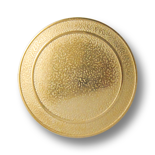 www.knopfparadies.de  – 0255g – goldfarbener Metallknopf mit Öse, strukturierte Oberfläche