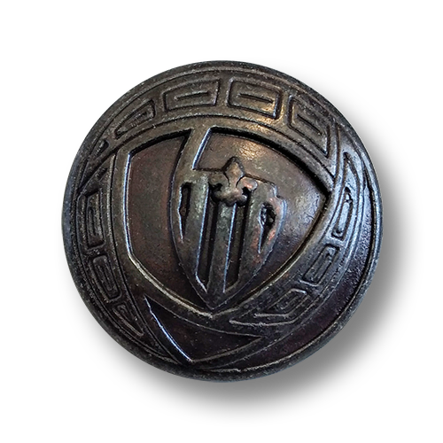 Dunkel eisenfarbene Metallknöpfe - Jugendstil-Design