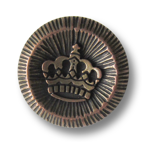 Altmessingfarbener Knopf mit Krone