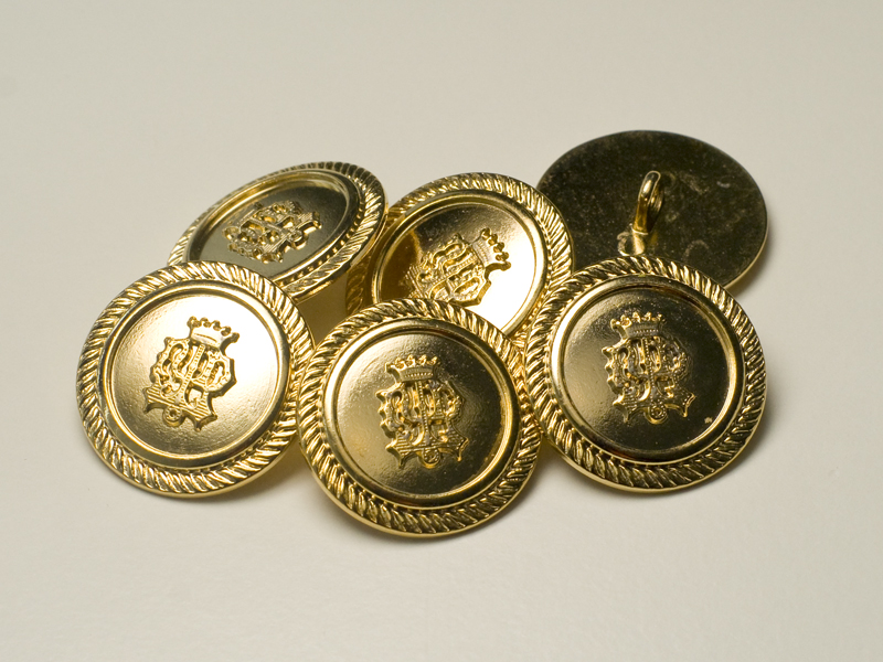 Edle Blazerknöpfe mit Wappen und Krone - 0928hg - www.knopfparadies.de
