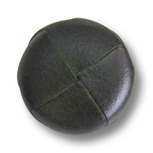 www.knopfparadies.de - 5986gn - Dunkelgrüne Lederknöpfe