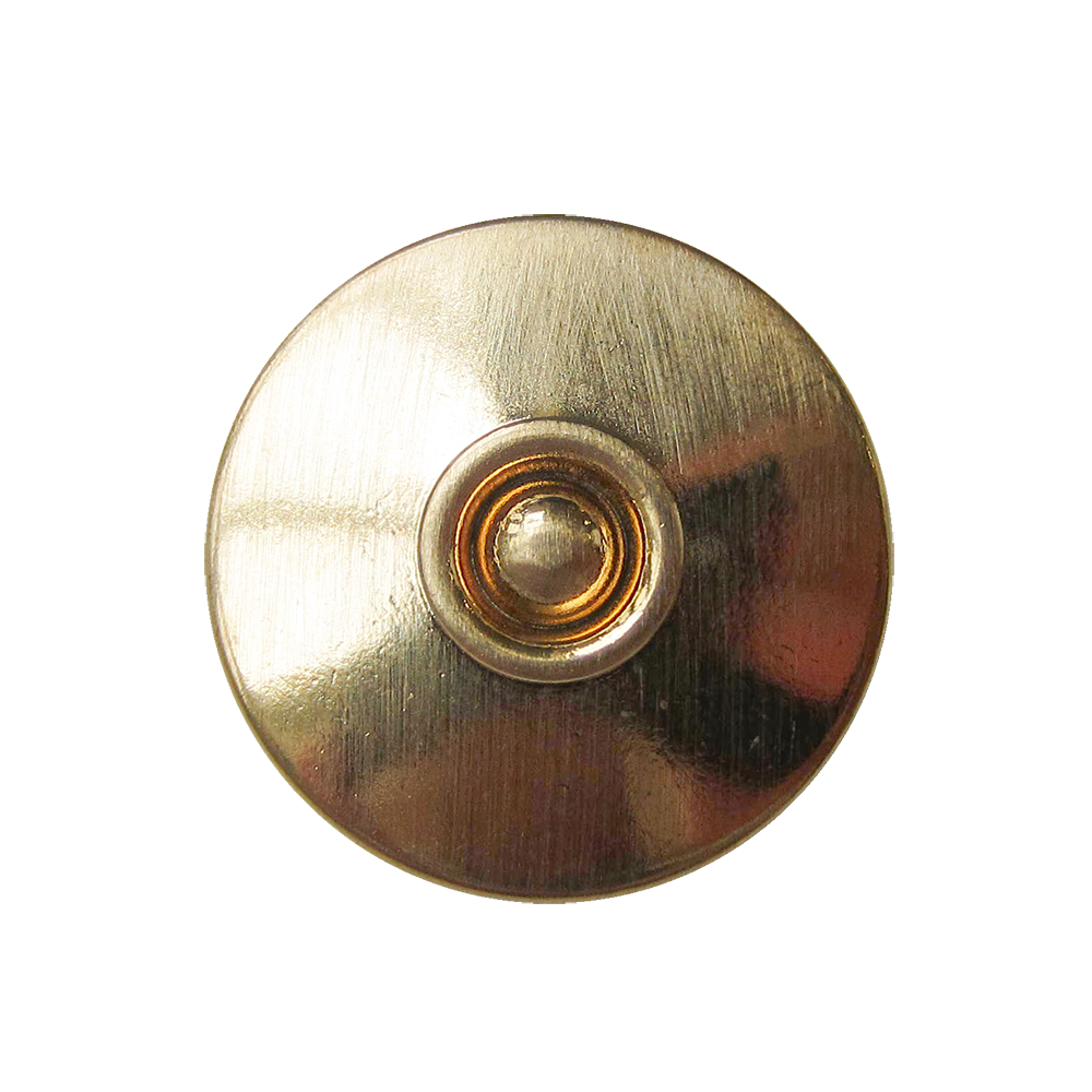 Glänzend goldfarbener Metallknopf mit Kugel / B-WARE