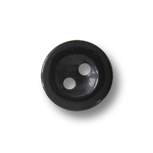 www.Knopfparadies.de - 5955sc - Kleine schwarz schimmernde Zweiloch Blusenknöpfe / Hemdknöpfe aus Kunststoff