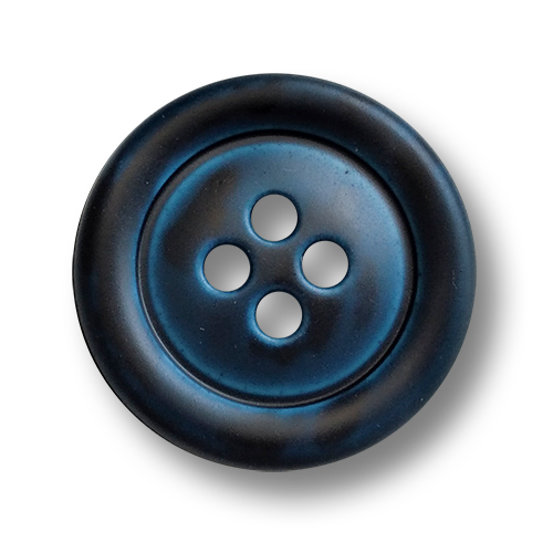 www.knopfparadies.de - 6167bl - Blaue Kunststoffknöpfe in Lederoptik - günstigere B-Ware